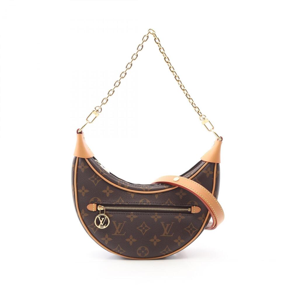 Louis Vuitton Loop Shoulder Bag Canvas Leather Monogram Brown
